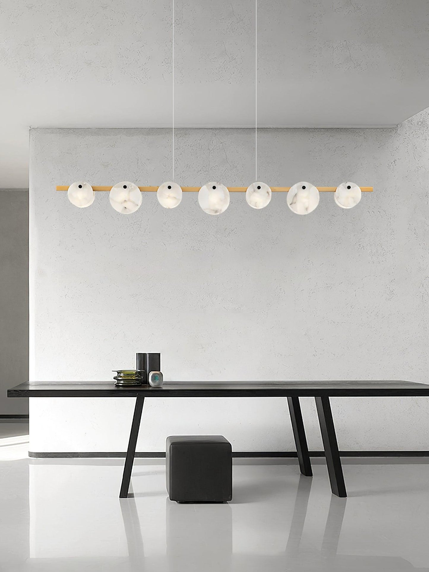 Trinidad Alabaster Chandelier - Elegant Design, Adjustable Height