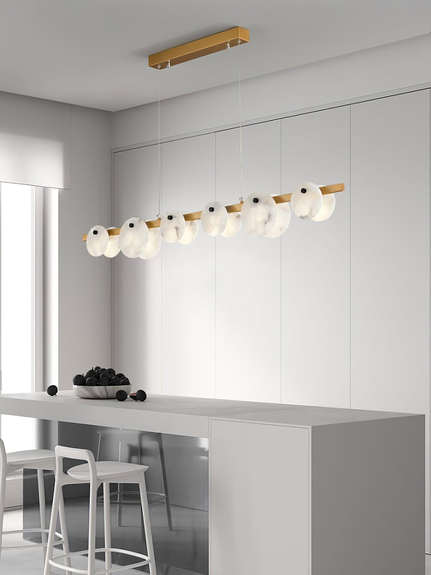 Trinidad Alabaster Chandelier - Elegant Design, Adjustable Height