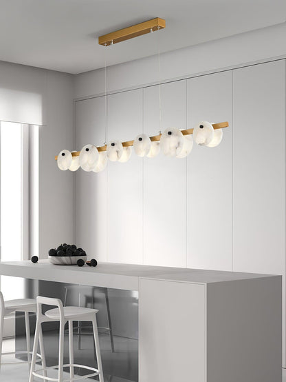 Trinidad Alabaster Chandelier - Elegant Design, Adjustable Height