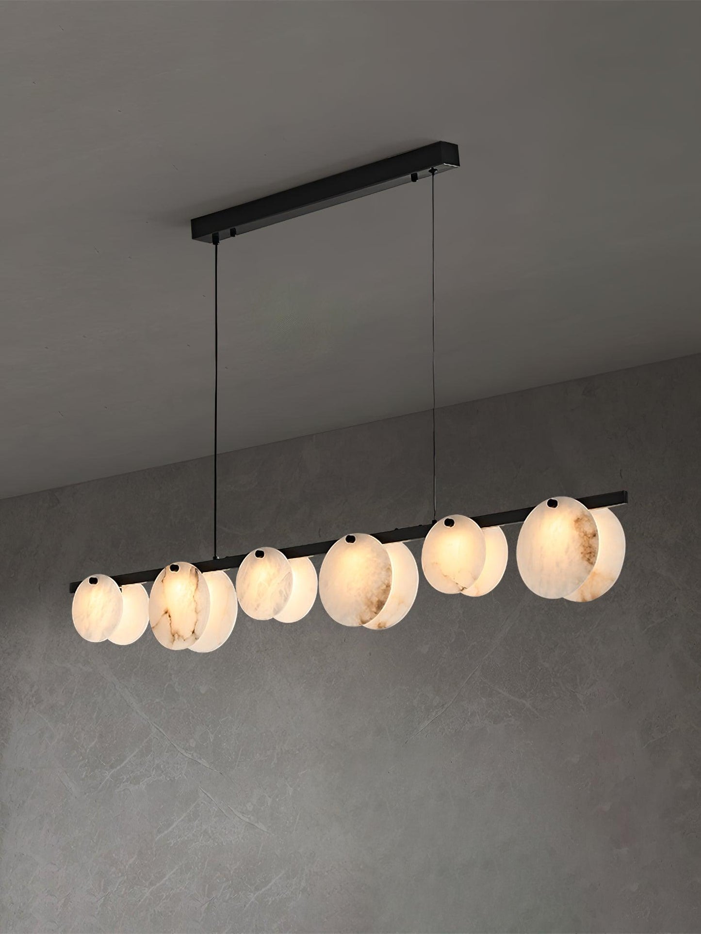 Trinidad Alabaster Chandelier - Elegant Design, Adjustable Height