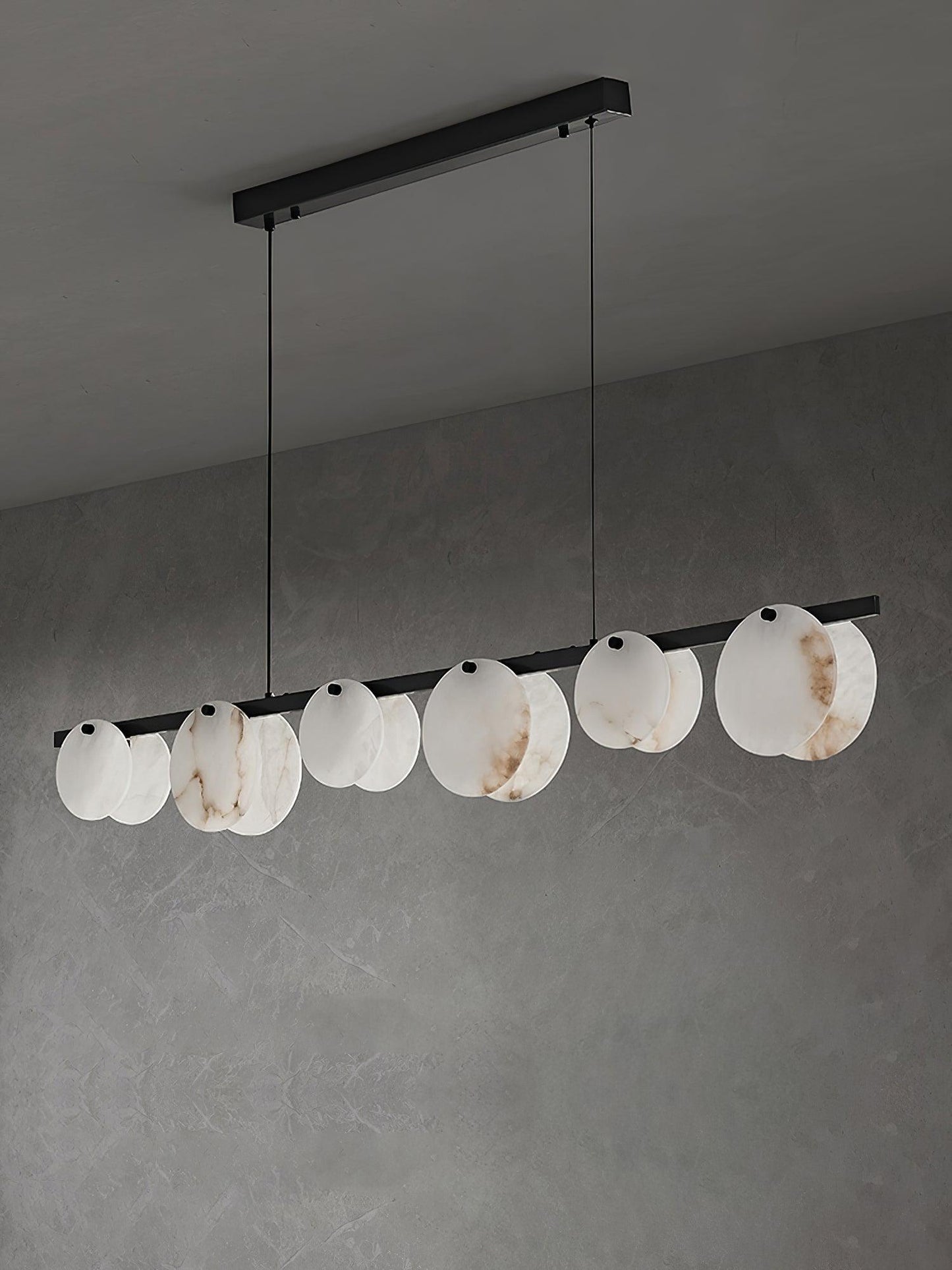 Trinidad Alabaster Chandelier - Elegant Design, Adjustable Height
