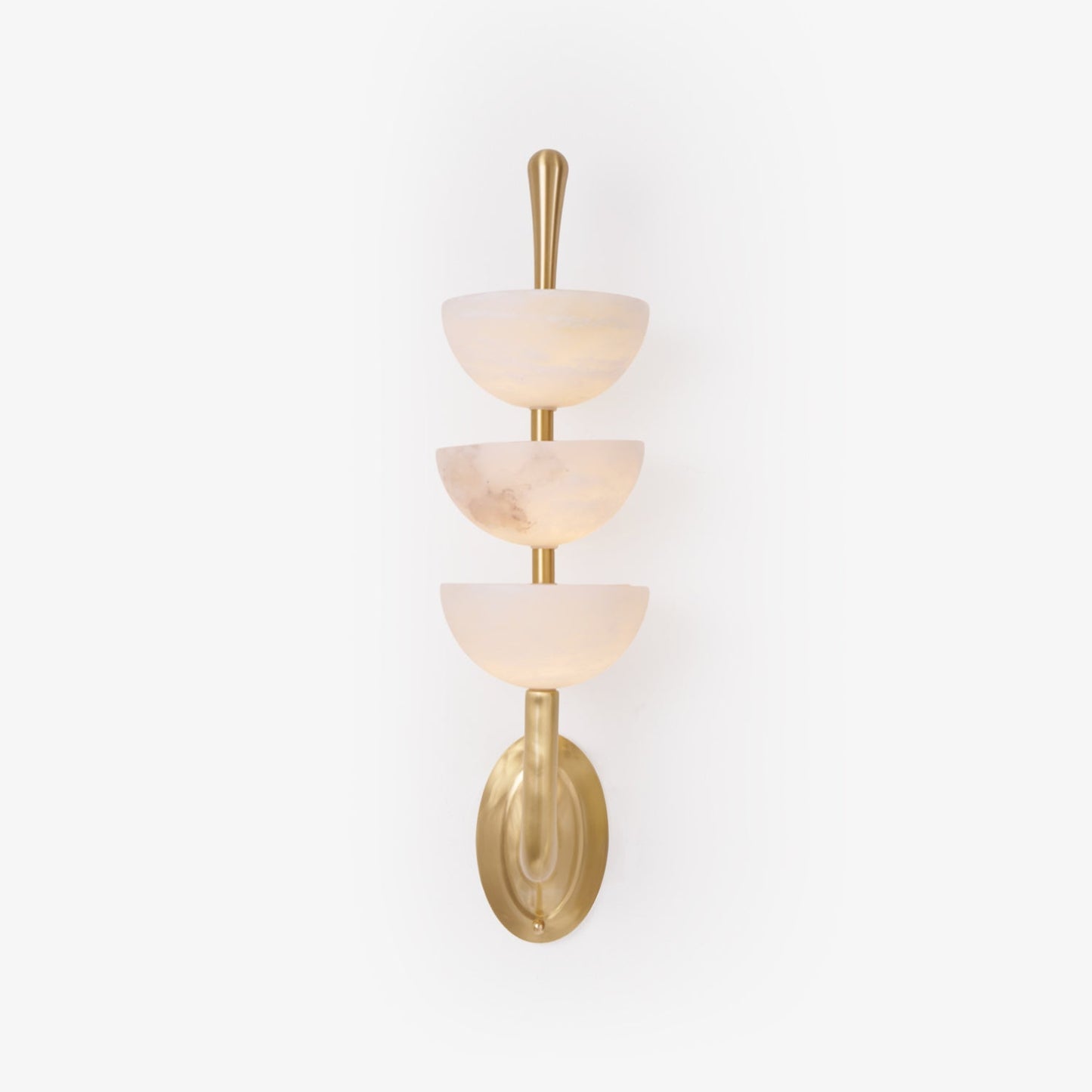 Triple Alabaster Wall Sconce - Elegant Lighting with Adjustable Bright