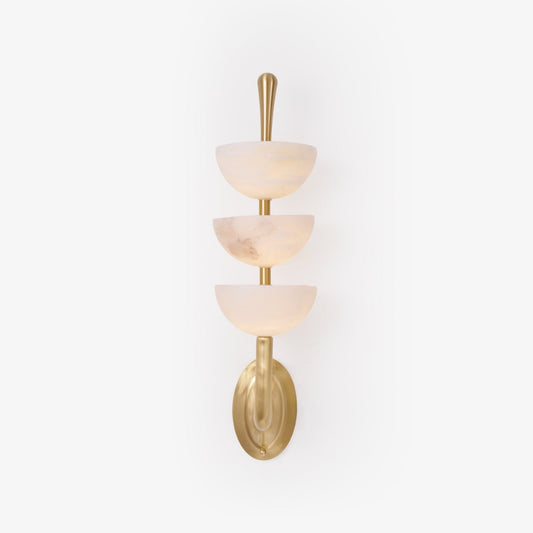 Triple Alabaster Wall Sconce - Elegant Lighting with Adjustable Bright