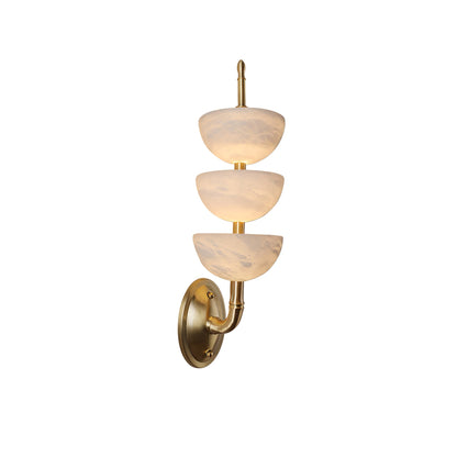 Triple Alabaster Wall Sconce - Elegant Lighting with Adjustable Bright