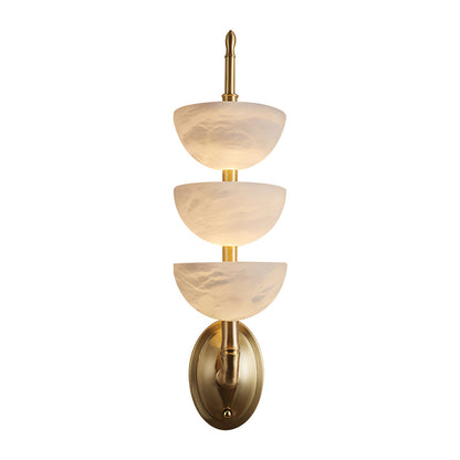 Triple Alabaster Wall Sconce - Elegant Lighting with Adjustable Bright
