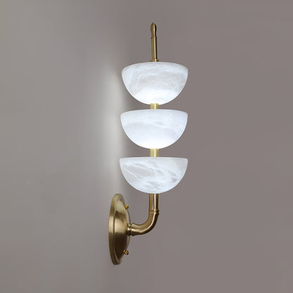 Triple Alabaster Wall Sconce - Elegant Lighting with Adjustable Bright
