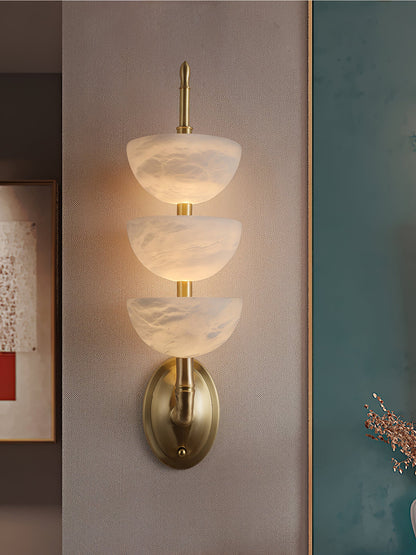 Triple Alabaster Wall Sconce - Elegant Lighting with Adjustable Bright