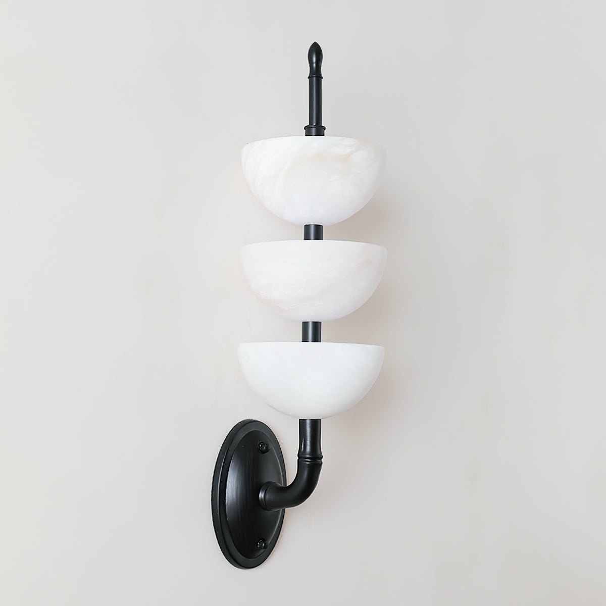 Triple Alabaster Wall Sconce - Elegant Lighting with Adjustable Bright