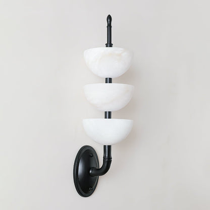 Triple Alabaster Wall Sconce - Elegant Lighting with Adjustable Bright