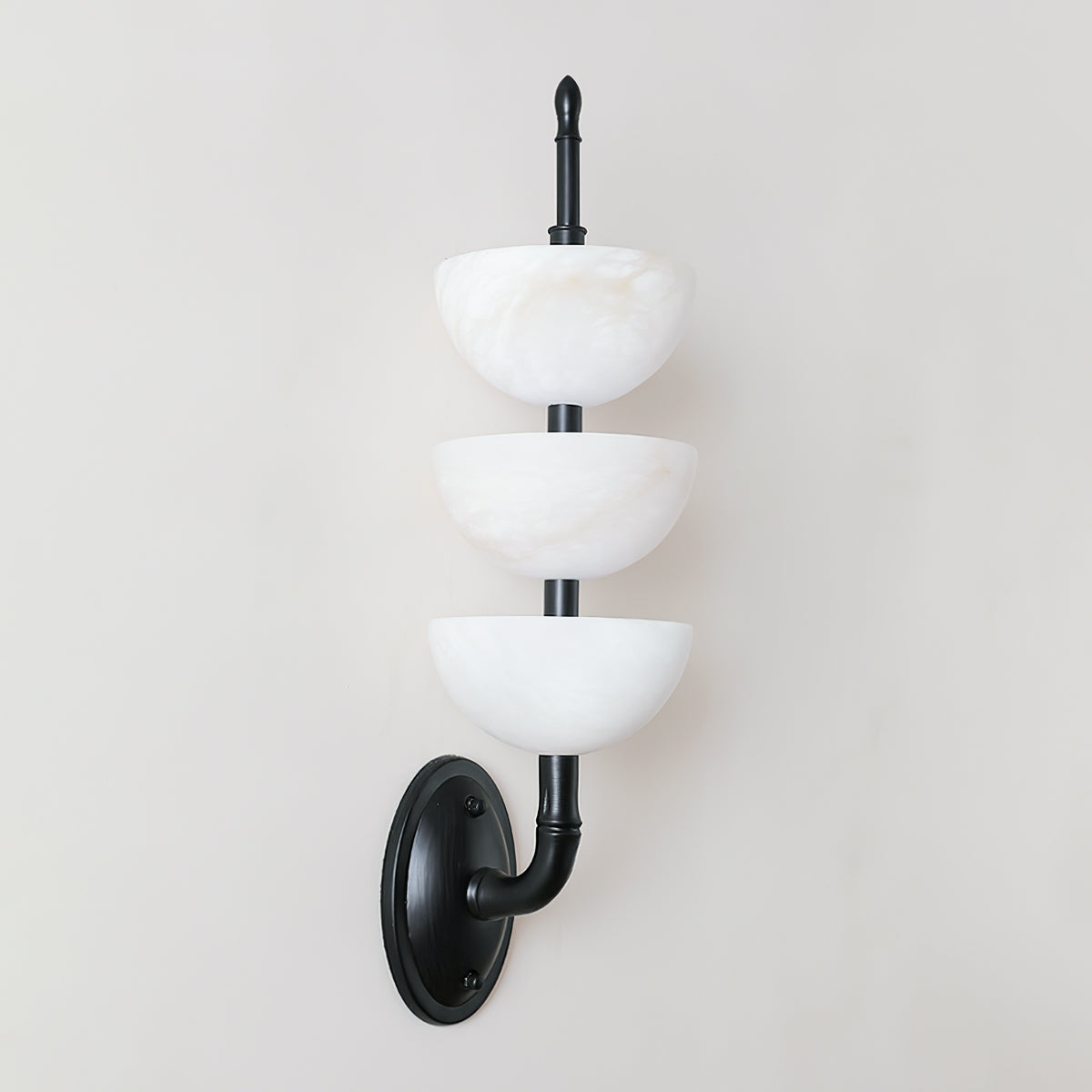 Triple Alabaster Wall Sconce - Elegant Lighting with Adjustable Bright