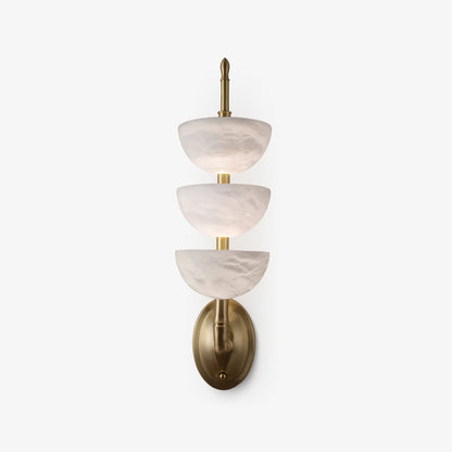 Triple Alabaster Wall Sconce - Elegant Lighting with Adjustable Bright