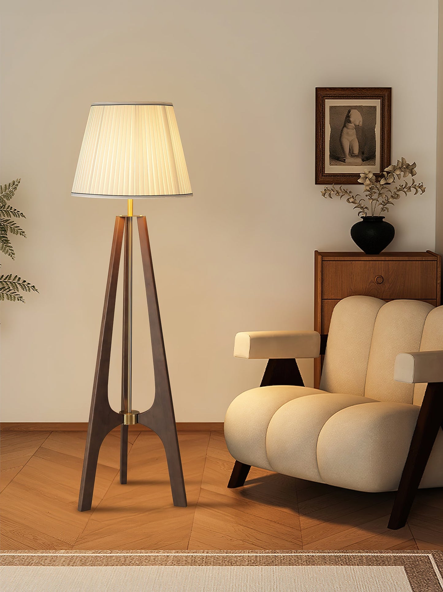 Trivelle Tripod Floor Lamp - Adjustable Height, Soft Warm Light