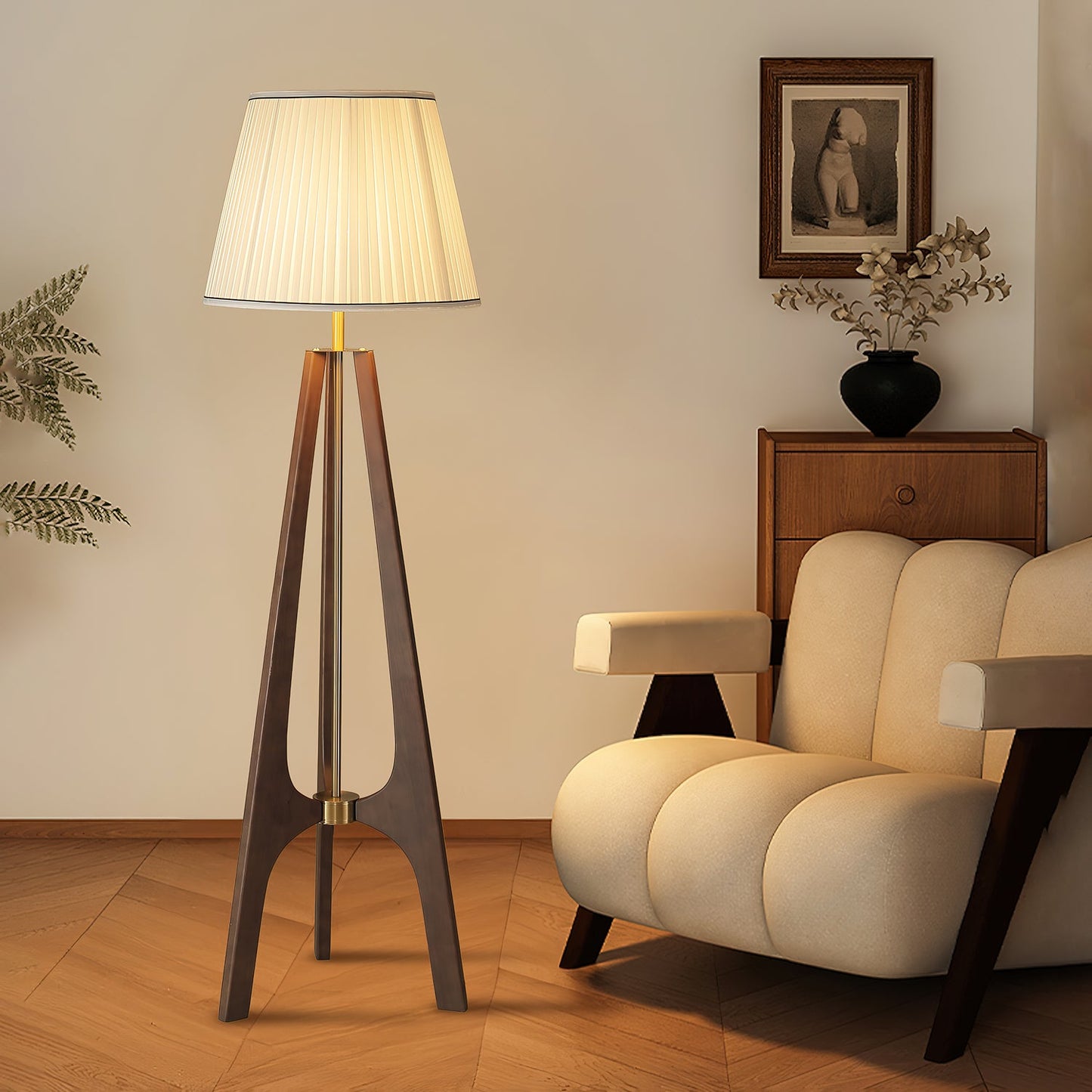 Trivelle Tripod Floor Lamp - Adjustable Height, Soft Warm Light