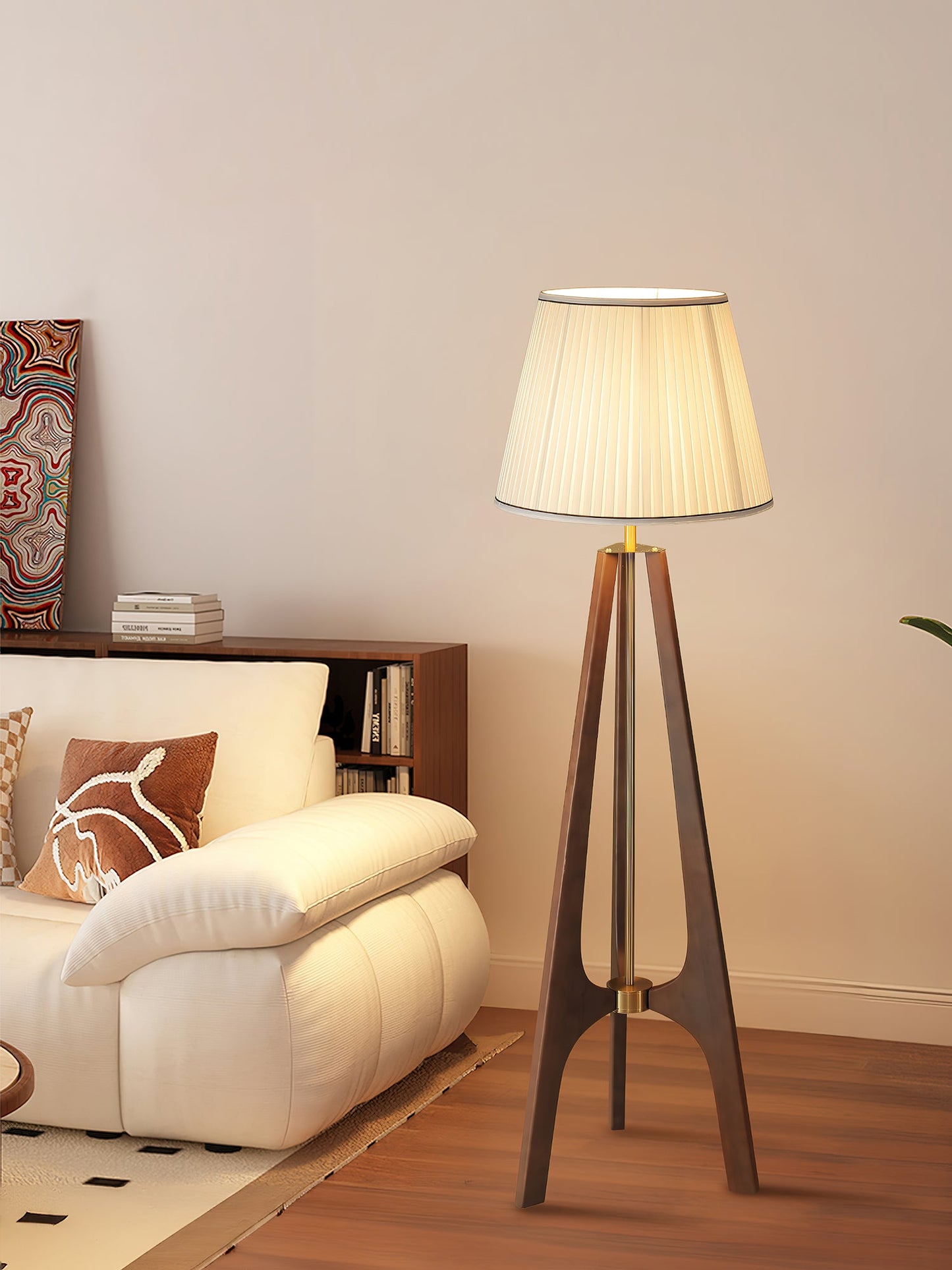 Trivelle Tripod Floor Lamp - Adjustable Height, Soft Warm Light