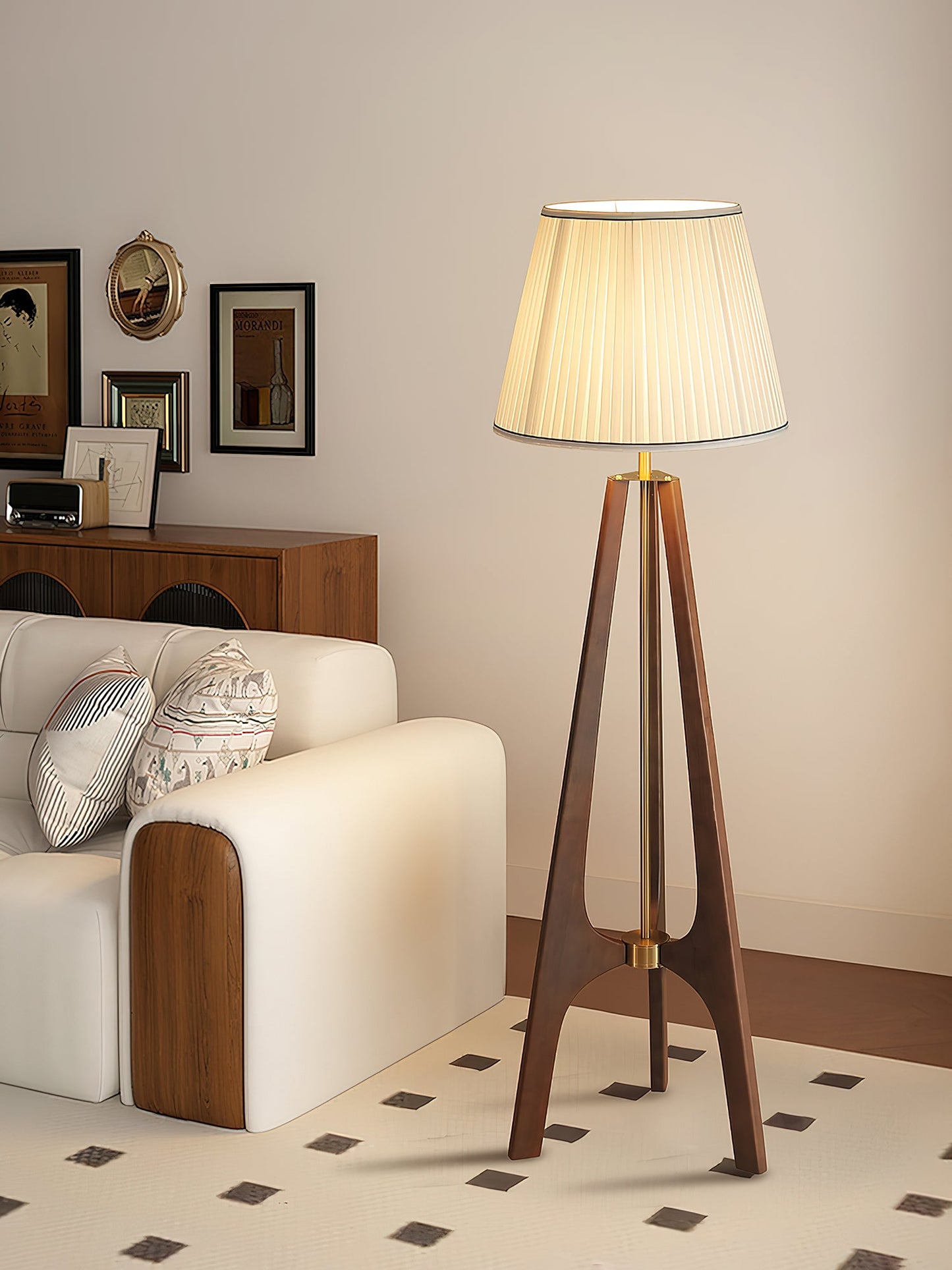 Trivelle Tripod Floor Lamp - Adjustable Height, Soft Warm Light