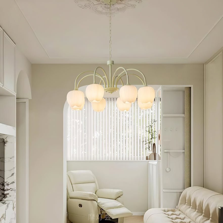 Tulip Matcha Chandelier - Elegant Design with Adjustable Brightness