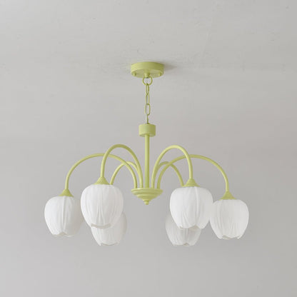 Tulip Matcha Chandelier - Elegant Design with Adjustable Brightness