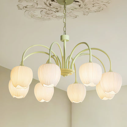 Tulip Matcha Chandelier - Elegant Design with Adjustable Brightness