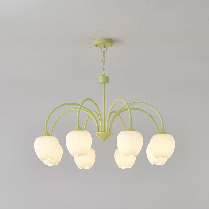 Tulip Matcha Chandelier - Elegant Design with Adjustable Brightness