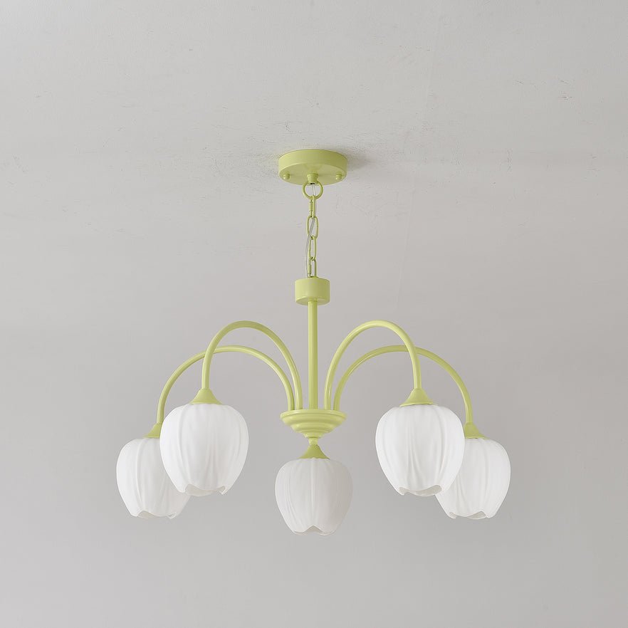 Tulip Matcha Chandelier - Elegant Design with Adjustable Brightness