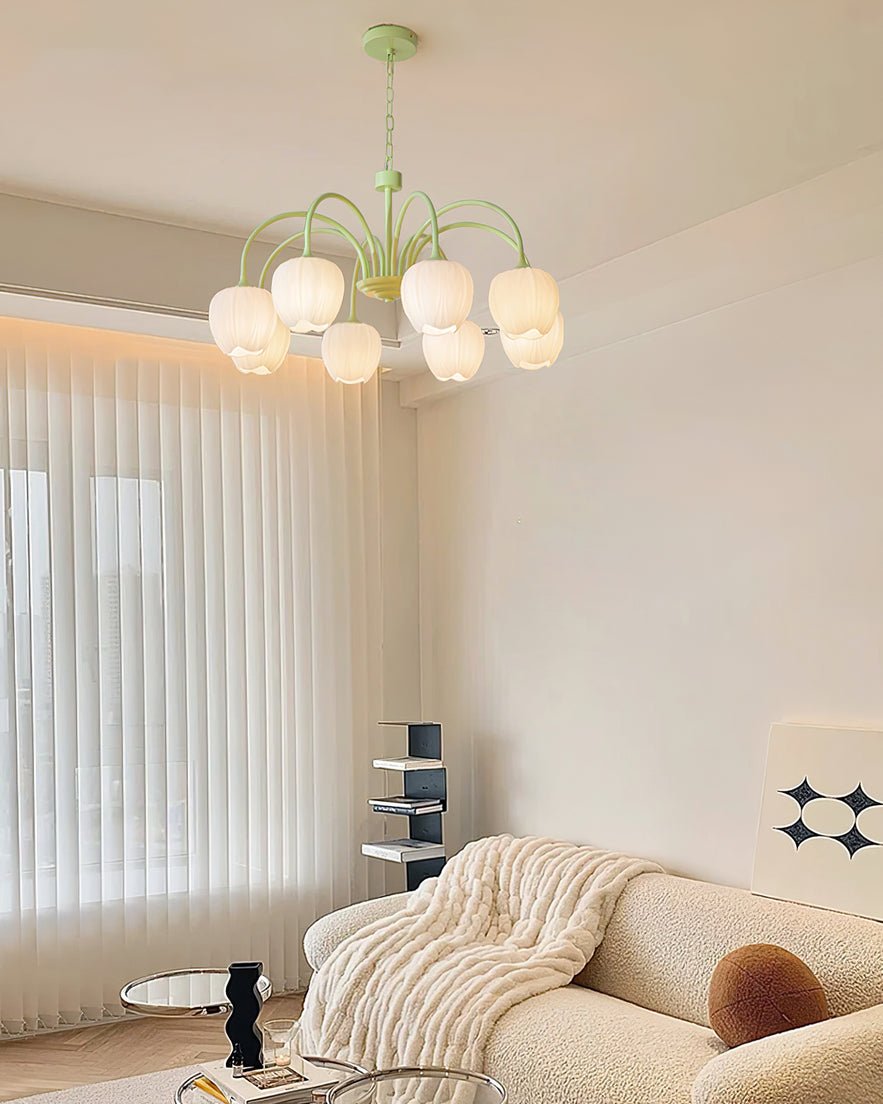 Tulip Matcha Chandelier - Elegant Design with Adjustable Brightness