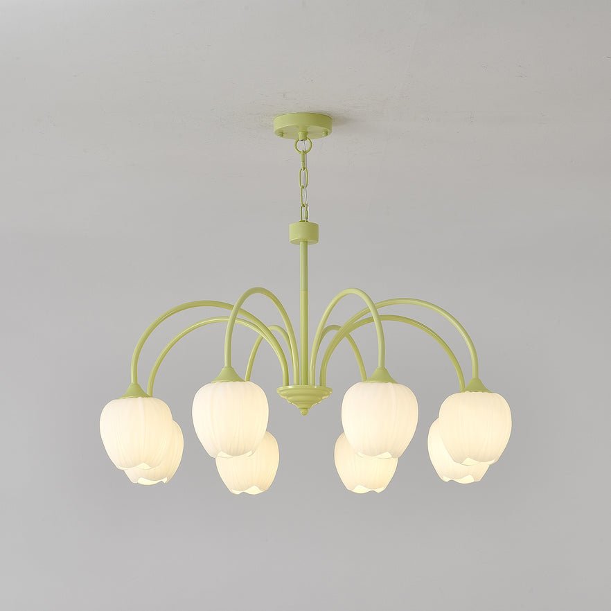 Tulip Matcha Chandelier - Elegant Design with Adjustable Brightness