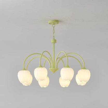 Tulip Matcha Chandelier - Elegant Design with Adjustable Brightness