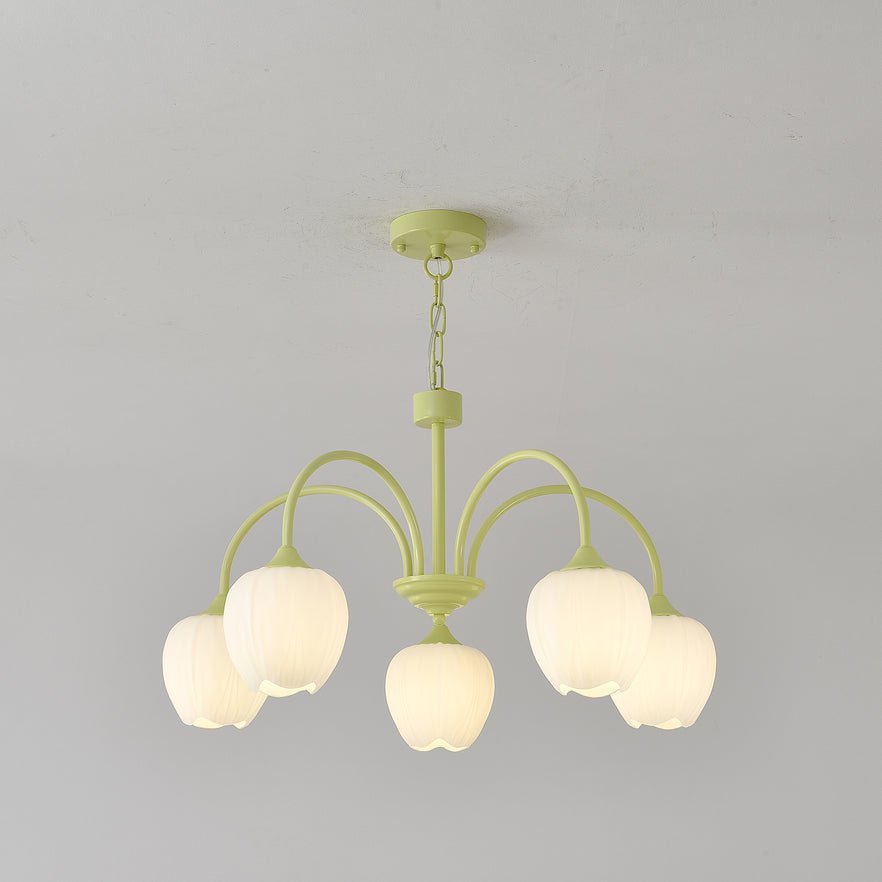 Tulip Matcha Chandelier - Elegant Design with Adjustable Brightness