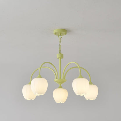 Tulip Matcha Chandelier - Elegant Design with Adjustable Brightness