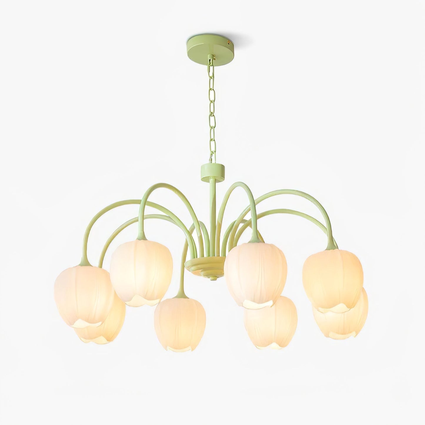 Tulip Matcha Chandelier - Elegant Design with Adjustable Brightness