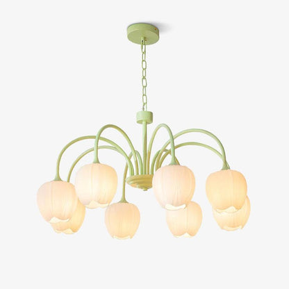 Tulip Matcha Chandelier - Elegant Design with Adjustable Brightness