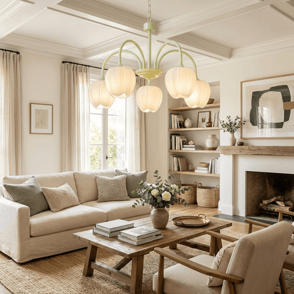 Tulip Matcha Chandelier - Elegant Design with Adjustable Brightness