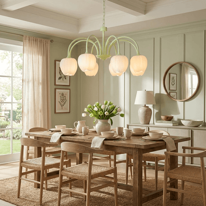 Tulip Matcha Chandelier - Elegant Design with Adjustable Brightness