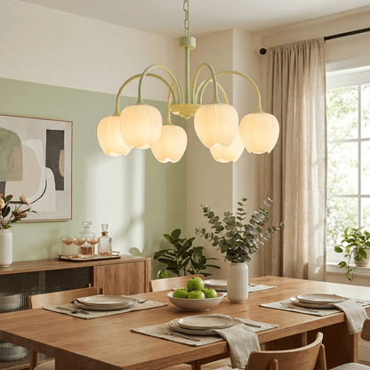 Tulip Matcha Chandelier - Elegant Design with Adjustable Brightness