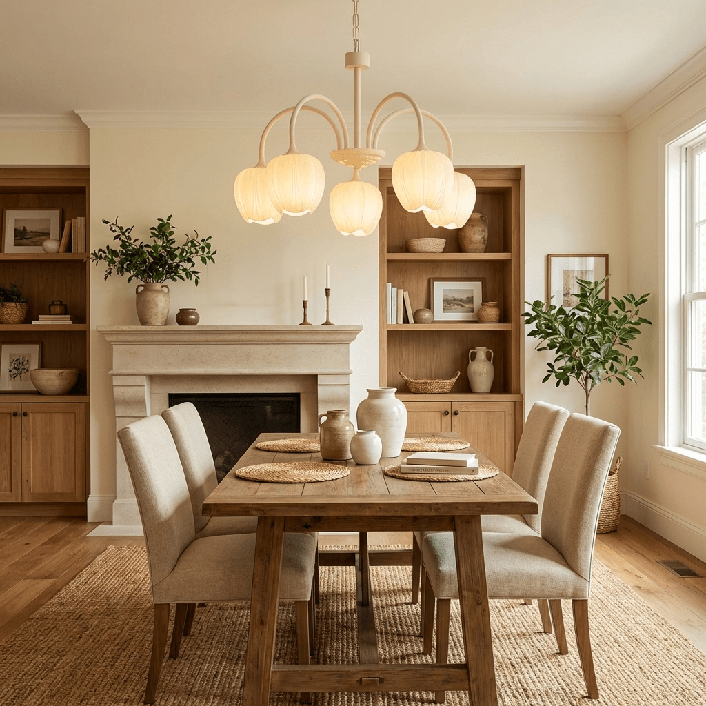 Tulip Matcha Chandelier - Elegant Design with Adjustable Brightness
