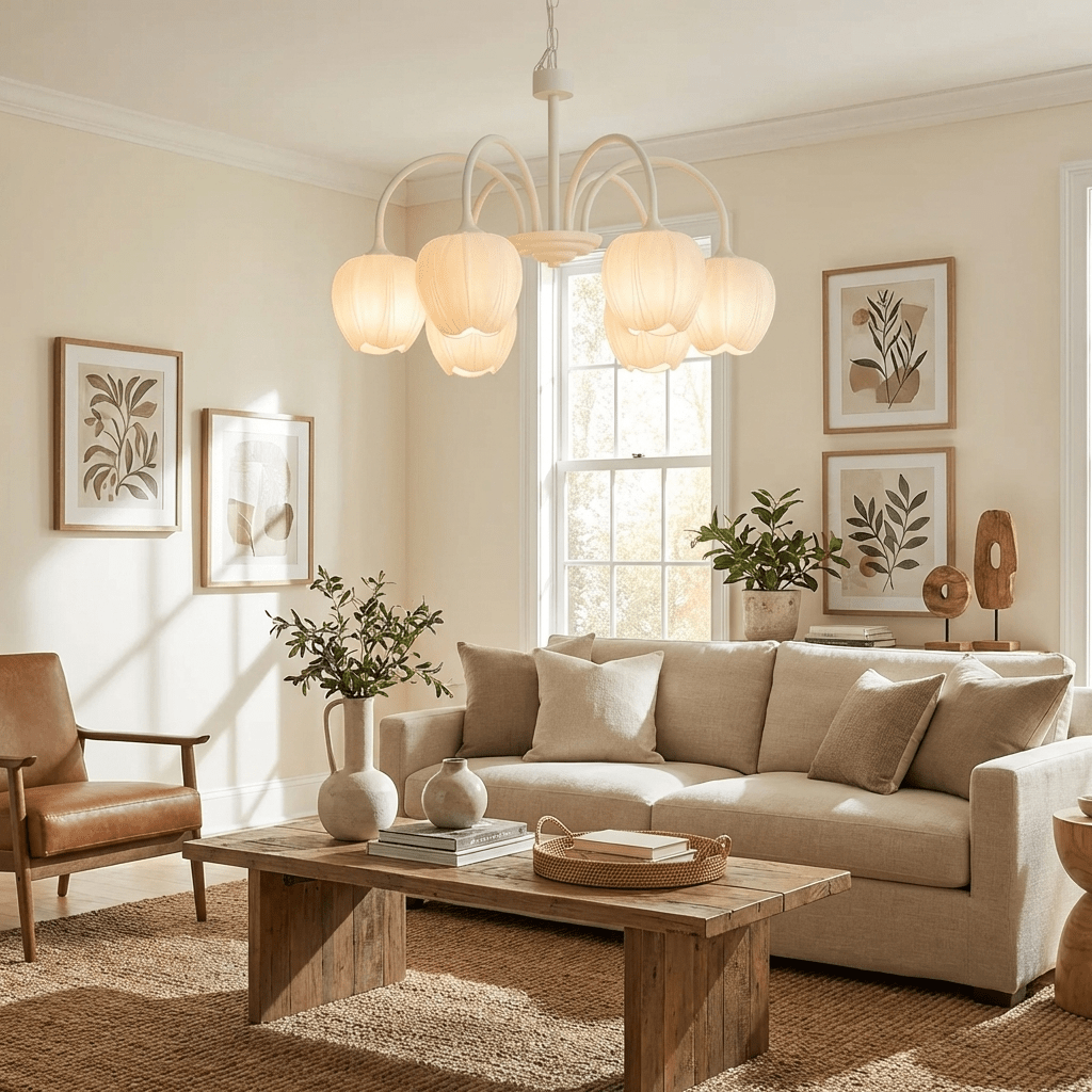 Tulip Matcha Chandelier - Elegant Design with Adjustable Brightness