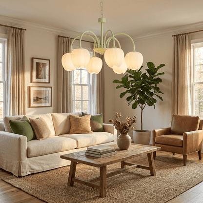 Tulip Matcha Chandelier - Elegant Design with Adjustable Brightness