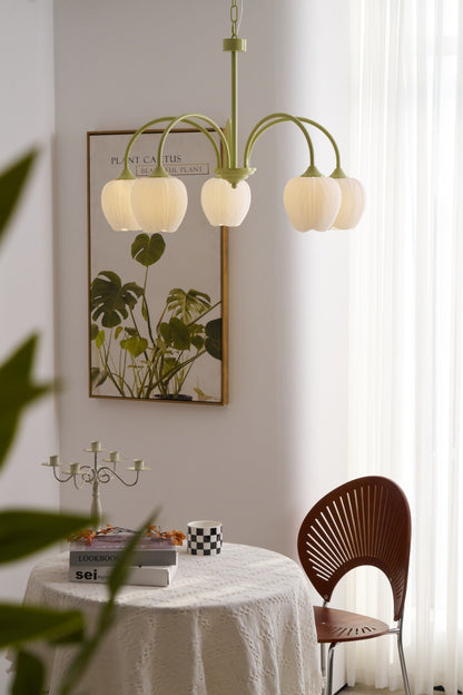Tulip Matcha Chandelier - Elegant Design with Adjustable Brightness