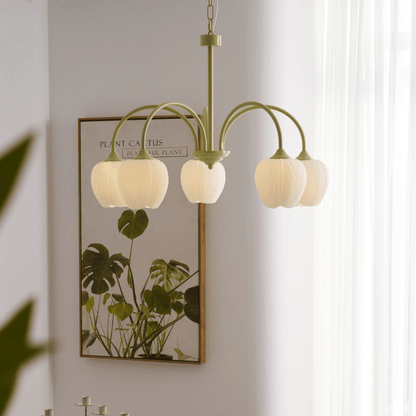 Tulip Matcha Chandelier - Elegant Design with Adjustable Brightness