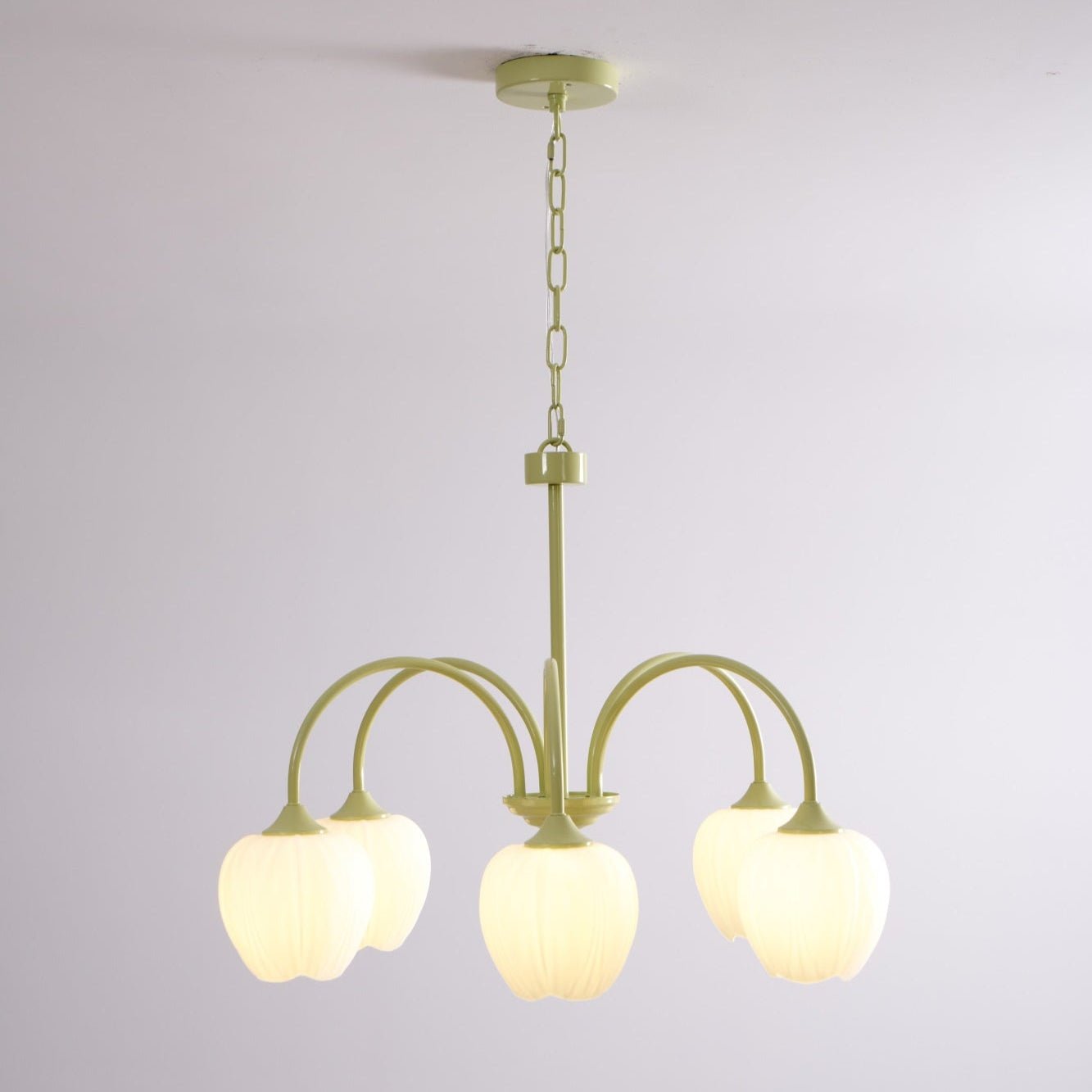 Tulip Matcha Chandelier - Elegant Design with Adjustable Brightness