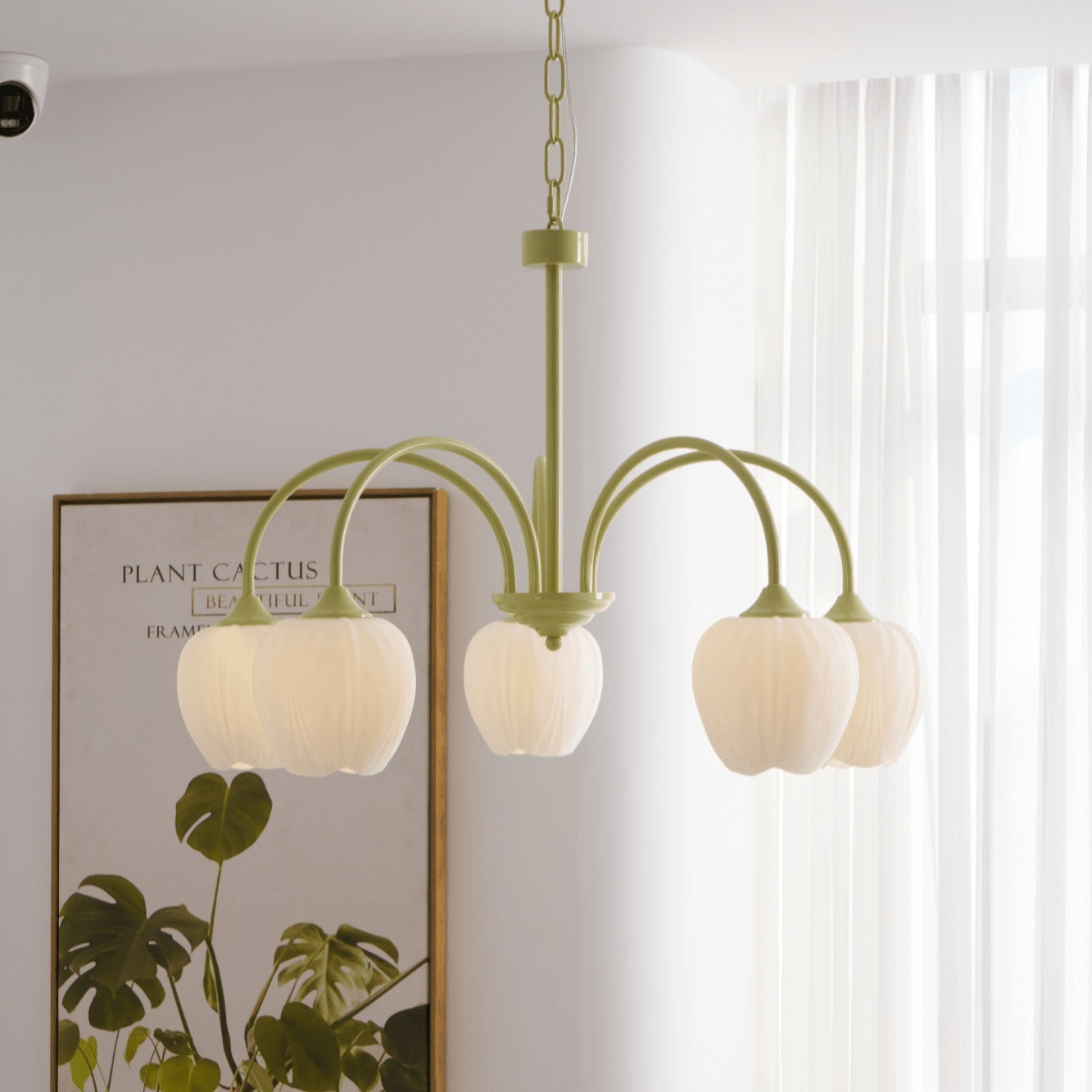 Tulip Matcha Chandelier - Elegant Design with Adjustable Brightness