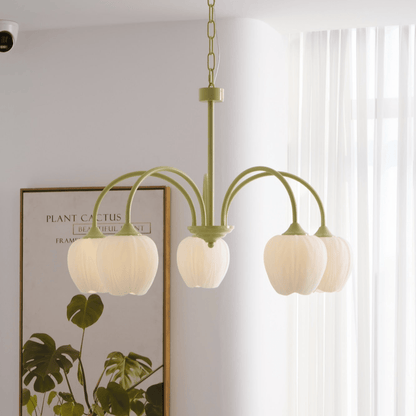 Tulip Matcha Chandelier - Elegant Design with Adjustable Brightness