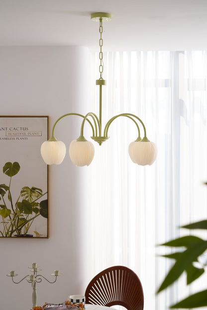 Tulip Matcha Chandelier - Elegant Design with Adjustable Brightness