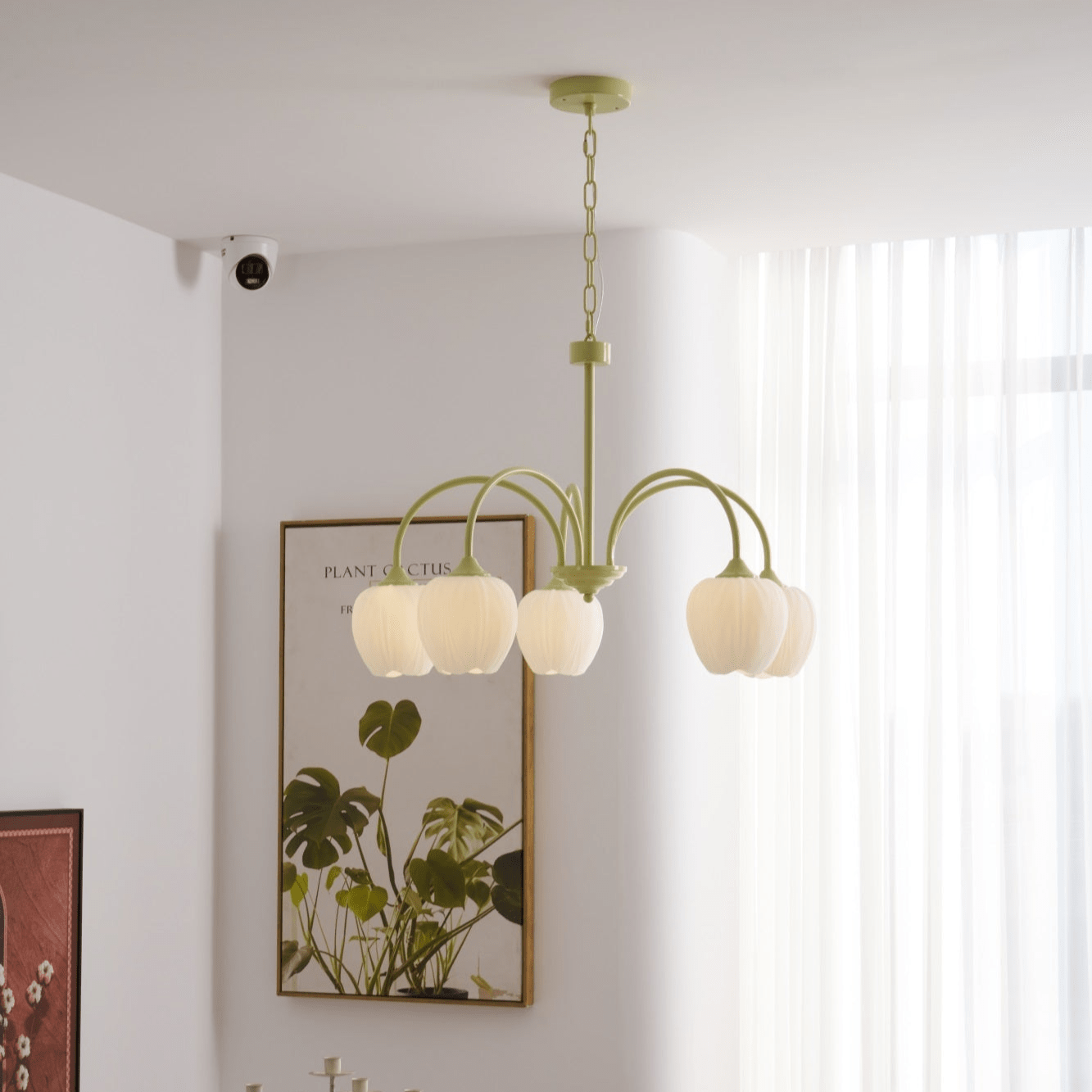 Tulip Matcha Chandelier - Elegant Design with Adjustable Brightness