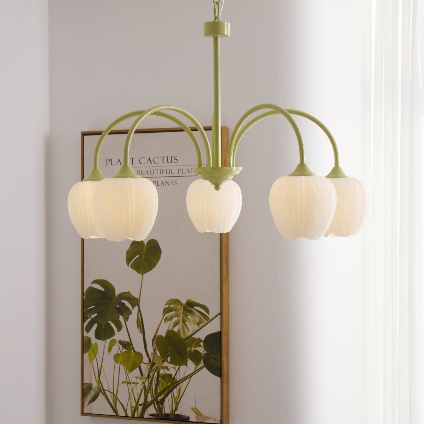 Tulip Matcha Chandelier - Elegant Design with Adjustable Brightness