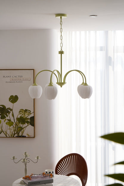 Tulip Matcha Chandelier - Elegant Design with Adjustable Brightness