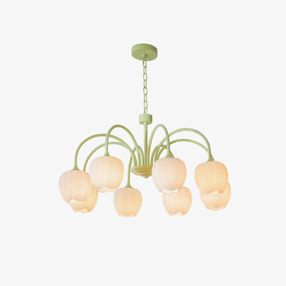 Tulip Matcha Chandelier - Elegant Design with Adjustable Brightness