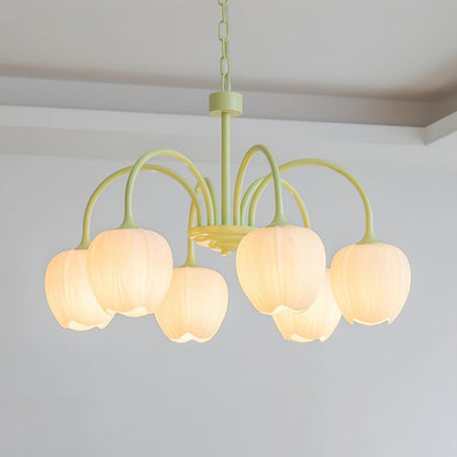 Tulip Matcha Chandelier - Elegant Design with Adjustable Brightness