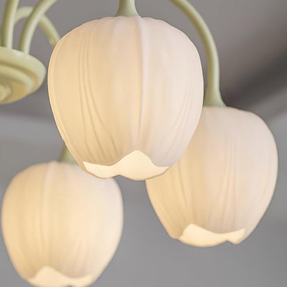 Tulip Matcha Chandelier - Elegant Design with Adjustable Brightness