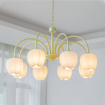 Tulip Matcha Chandelier - Elegant Design with Adjustable Brightness
